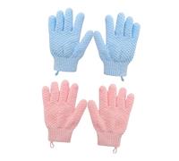ELAYARD Gommage Corps et Visage Exfoliants pour Bain Lot de 4 Jacquard Élastique pour Nettoyage Quotidien et Peaux Délicates