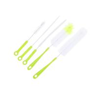ELAYARD Goupillon pour Biberon et Bouteille à Long Manche Vert, Lot de 5 Pièces, Brosse Nettoyante en Nylon, Nettoyage Pratique pour Gourde et Pot Bébé, Outil D’hygiène pour Alimentation