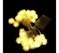 ELAYARD Guirlande Lumineuse LED Boule Flocon de Neige 45 M 30 Lampes Blanc Chaud Décoration Suspendue pour Intérieur Extérieur 3 Sections Boîtier à Piles sans Piles Éclairage Scène