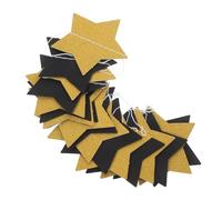 ELAYARD Guirlande Suspendue 2 M Étoiles Pailletées Noir et Or 2 Pièces Décoration Fête Mariage Shower Bannière Dorée Scintillante pour Décoration Murale et Anniversaire