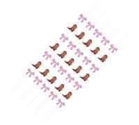 ELAYARD Guirlande Suspendue Thème Western 5 Pièces Pendentifs Bottes de Cowboy Marron et Nœuds en Papier pour Décoration Révélation du Garçon ou Fille