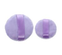ELAYARD Houppette à Poudre Double Face Violette Lot de 2 Pièces Houppette Ronde Visage 75x20 Mm et 55x18 Mm à Maquillage Douce pour Femmes Usage Professionnel et Quotidien