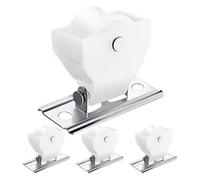 ELAYARD Kit 4 Poulies Plastique Argentées pour Stores Romains, Mécanisme de Blocage Sécurisé, Mouvement Fluide, Compatible Rideaux et Voilages pour Fenêtres de Bureaux