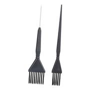 ELAYARD Kit de Mèches pour Cheveux Foncés 2 Pinceaux Légers en Pp et Acier Inoxydable, Design Multifonction pour Usage Salon et Domicile