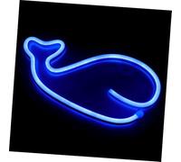 ELAYARD Lampe LED Néon Forme Baleine Bleue Petite Portable Lumière Douce et Sûre pour Décoration Intérieure Veilleuse Créative pour Chambre Bar et Table de Chevet