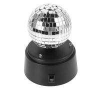 ELAYARD Lampe Stroboscopique de Table Argentée Boule Disco Rotative et Miroir en Verre, Effet Lumineux Éblouissant, Facile à Nettoyer, pour Bars et Pièces Privées