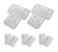 ELAYARD Lot de 10 Jauges de Couture en Acier Inoxydable pour Patchwork Règle à Curseur de Mesure Précise D’Épaisseur Pochoirs de Dessin Technique Portables pour Travaux de Couture et