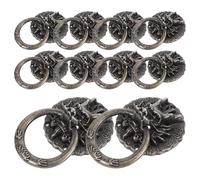 ELAYARD Lot de 10 Poignées Décoratives de Meuble en Alliage de Zinc Finition Bronze Vert Antique Style Rétro Tête de Dragon Petite Poignée pour Tiroir et Armoire pour Rénovation