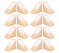 ELAYARD Lot de 100 Boîtes d'Emballage de Cuisson Triangulaires en Papier Kraft Naturel Boîte à Sandwich Écologique Fenêtre Transparente Format Compact pour Pique-Niques et Restauration