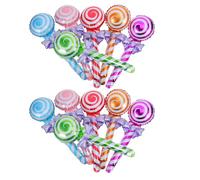 ELAYARD Lot de 12 Ballons en Aluminium de Grosse Sucette Ronde, Gonflables, Couleur Vive, Décoration D'anniversaire Festive, Fête D'anniversaire et Photobooth, Accessoires Décoratifs
