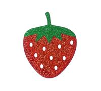 ELAYARD Lot de 12 Décorations Fraises en Bambou 10 Cm Paillettes pour Gâteau et Cupcake, Décoration de Gâteau de Fête Fruitée, Accessoires Déco pour Anniversaire et Dessert