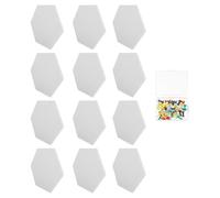 ELAYARD Lot de 12 Panneaux d'Isolation Phonique Hexagonaux en Feutre Blanc Pur Coussins d'Insonorisation Murale avec Punaises Matériau d'Absorption Acoustique Bruit et Décoration