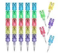 ELAYARD Lot de 15 Crayons Empilables en Plastique Forme Ours 5 Segments Crayons Amusants pour Garçon et Filles Présents d'Anniversaire Papeterie Scolaire pour Écriture et Dessin