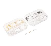 ELAYARD Lot de 2 Boîtes de Breloques Punk pour Ongles Rivets Métalliques Petites Pointes Décoratives pour Nail Art Accessoires DIY Manucure Créative Ornements pour Ongles Résistants et