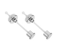 ELAYARD Lot de 2 Boutons de Chasse d'Eau à Tirette en Métal pour Réservoir de Toilettes Kit de Remplacement Compatible Anciens Modèles Accessoires de Chasse d'Eau pour Rénovation Salle
