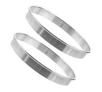 ELAYARD Lot de 2 Cercles à Pizza Ronds en Acier Inoxydable 18 CM - Ustensiles Multifonctions Lavables pour Pâtisserie Cuisson Uniforme Adaptés Four et Préparation Pizza Professionnelle