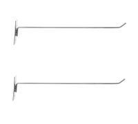 ELAYARD Lot de 2 Crochets Muraux en Métal 5mm X 30cm pour Panneaux Perforés, Accessoires D'organisation Industriels, Crochets D'affichage Pratiques pour Atelier et Rangement Sécurisé