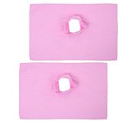 ELAYARD Lot de 2 Draps de Massage avec Ouverture Visage pour Table de Spa 80 X 50 CM Tissu Doux Peau Couleur Rose Housses Réutilisables et Compatibles Universellement pour Institut de