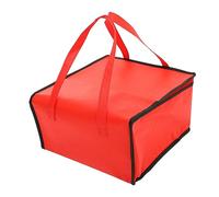 ELAYARD Lot De 2 Paquet Alimentaires Isothermes Rouges 35x35x20 Cm, Paquet à Déjeuner Étanche Et Portable, Portes-gâteaux pour Pizza Et Conservation des Aliments Lors De Pique-niques Ou Livraisons