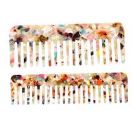 ELAYARD Lot De 2 Peignes à Cheveux Marbrés à Dents Larges Petits, Acétate, Démêlants, Pour Hommes Et Femmes, Coiffage De Cheveux Épais Mouillés Et Secs, Utilisation Voyage Et Quotidienne