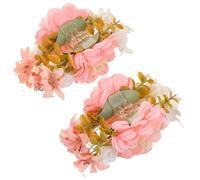 ELAYARD Lot de 2 Pinces à Cheveux Fleurie en Tissu Rose Accessoires pour Demoiselles d'Honneur et Mariée Légères et Confortables pour Mariage Fête et Usage Quotidien