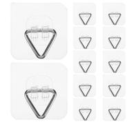 ELAYARD Lot de 20 Crochets Adhésifs Transparents pour Assiettes Supports Muraux Triangulaires Auto-Adhésifs Solides et Invisibles Cuisine et Décoration Murale Supports Verticaux sans