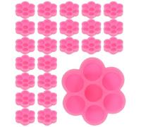 ELAYARD Lot de 200 Godets pour Colle Liquide et Pigments Support pour Faux Cils en Plastique Rose Outil d'Extension de Cils pour Salon de Beauté Résistants et Anti-Dessèchement