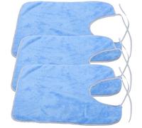 ELAYARD Lot de 3 Bavoirs pour Adultes et Personnes Âgées Petit Format Bleu en Polyester Imperméable Lavables et Ajustables Protection les Taches pour Repas à Domicile