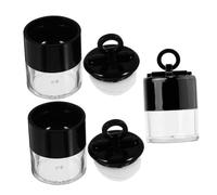 ELAYARD Lot de 3 Boîtes de Poudre en Vrac 10 G avec Houppette Champignon Noir, Étuis Rechargeables Portables pour Maquillage Visage Femmes Usage Voyage Quotidien