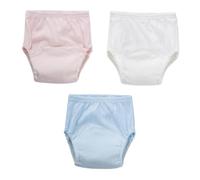ELAYARD Lot de 3 Culottes d'Apprentissage pour Bébé en Coton Respirant Taille 110 Couleurs Assorties Blanc Rose et Bleu Couches pour Nourrisson Réutilisables Confort et Ajustement