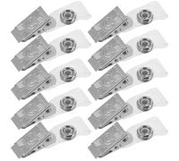 ELAYARD Lot de 300 Porte-Badges d'Identification avec Clip Métallique en Fer et Sangle PVC Transparent Clips Porte-Carte Robustes et Légers pour Badges Professionnels Scolaires et