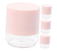 ELAYARD Lot de 4 Boîtes à Poudre de Voyage Compactes, Mini-récipients Vides pour Poudre en Vrac en Plastique Rose, avec Houppette Intégrée, Accessoires Portables pour Maquillage