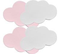 ELAYARD Lot de 4 Crochets Muraux Décoratifs en Bois Motif Nuage Blanc et Rose pour Chambre d'Garçon et Filles Rangement Mural Pratique pour Serviettes Manteaux et Accessoires