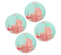 ELAYARD Lot de 4 Lanternes Suspendues en Papier de Riz 30 CM de Poisson Rouge Pliables et Décorations Japonaises Traditionnelles pour Jardin Terrasse et Restaurant Lampes Suspendues