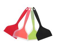ELAYARD Lot de 4 Spatules en Silicone Antiadhésives Large Spatule Plate pour Crêpes Pizzas Steaks et Omelettes Ustensiles Cuisine Résistants à la Chaleur Couleurs Vert