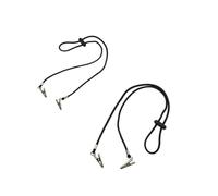 ELAYARD Lot de 5 Pinces à Serviettes Chaîne Réglable pour Adultes, Clips en Nylon Légers et Solide, Accessoire pour Bavoirs et Lingettes, Usage Repas et Protection Vêtements, Noir