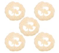 ELAYARD Lot de 5 Porte-Savons en Luffa Naturel 6-7 CM Base Épaisse 125 CM Éponge Exfoliante Écologique pour Salle de Bain Cuisine Accessoire Polyvalent de Soin Corporel et Nettoyage