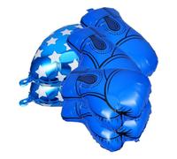 ELAYARD Lot de 6 Ballons d'Anniversaire Thème Boxe 4 Moufles de Boxe Bleus 2 Paquet de Sable Bleus Décorations Fête Garçon Kit Ballons pour Anniversaire et Soirée Catch