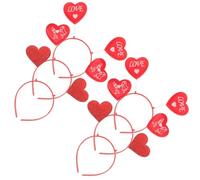 ELAYARD Lot de 6 Serrage-têtes Rouges de Cœur Paillettes, Taille Unique, Bandeaux Flexibles pour Femmes, Accessoires pour Fête Saint-valentin et Soirées Costumées Style Aléatoire