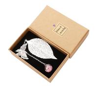 ELAYARD Marque-Page D’Aile de Cigale en Fleurs Séchées Présent Élève en Coffret Fournitures Scolaires et Papeterie Léger et Solide Décoratif pour Livres Argenté et Rose Usage