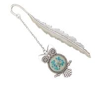 ELAYARD Marque-page Métal Vintage Lumineux avec Plume et Motif Hibou Accessoire Rétro pour Étudiants et École Original pour Lecture et Étude