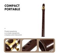 ELAYARD Mini Saxophone Portable en ABS Saxophone de Poche Compact et Léger Couleur Café Paquet de Transport Instrument Musical pour Débutants et Voyages