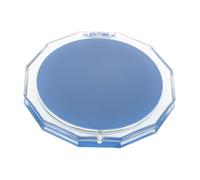 ELAYARD Miroir de Maquillage Compact Pliable avec Couvercle Rayures Bleu Miroir de Voyage Portable pour Sac à Main et Poche