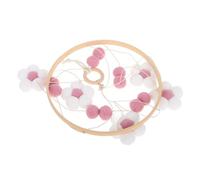 ELAYARD Mobile Lit Bois avec Pompons Fleurs et Suspendu Apaisant pour Chambre Garçon Fille Garçon et Fille Décoration Polyvalente pour Chambre de Bébé et Boutique Enfantine