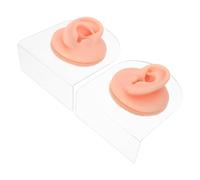 ELAYARD Modèle Oreilles Silicone pour Pratique de Perçage Gauche et Droite avec Support Acrylique Stable Souple et Facile à Nettoyer Partie Du Corps Simulée pour Formation Médicale et