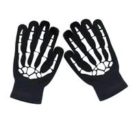 ELAYARD Moufles de Cyclisme Lumineux Squelette Halloween Chauds à Doigts Complets en Maille Acrylique Taille Unique Unisexe pour Sports de Plein Air et Équitation D’Hiver