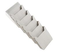 ELAYARD Organiseur Mural Extensible pour Dossiers A5, Porte-Documents Vertical en Polypropylène Gris Clair, 5 Compartiments Modulables, Trieur Mural Multifonction pour Bureau et Rangement