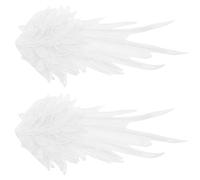 ELAYARD Paire de Pinces à Cheveux D’ailes D’ange Brodées Blanches, Grosse Barrette Décorative pour Fête et Photographie, Accessoire Coiffure Réutilisable pour Garçon et Filles et