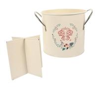 ELAYARD Panier à Couverts Décoratif en Acier Inoxydable, Grand Modèle Imprimé Vintage, Organisateur Multi-compartiments pour Ustensiles Cuisine, Seau D'égouttage Pratique pour Plan