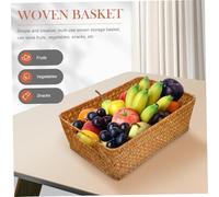 ELAYARD Panier Tressé Jonc de Mer pour Rangement Panier de Cuisine Tissé Stable et Polyvalent pour Fruits et Snacks Décor Maison et Bureau Orange